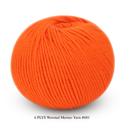 6 PLYS Worsted Merino Yarn