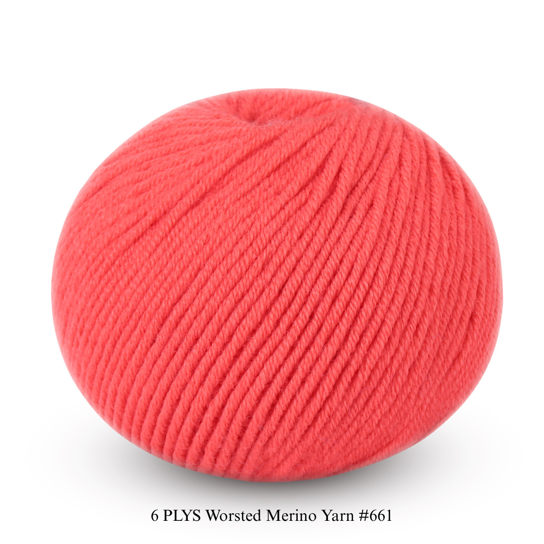 6 PLYS Worsted Merino Yarn