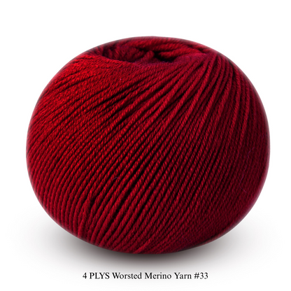4 PLYS Worsted Merino Yarn