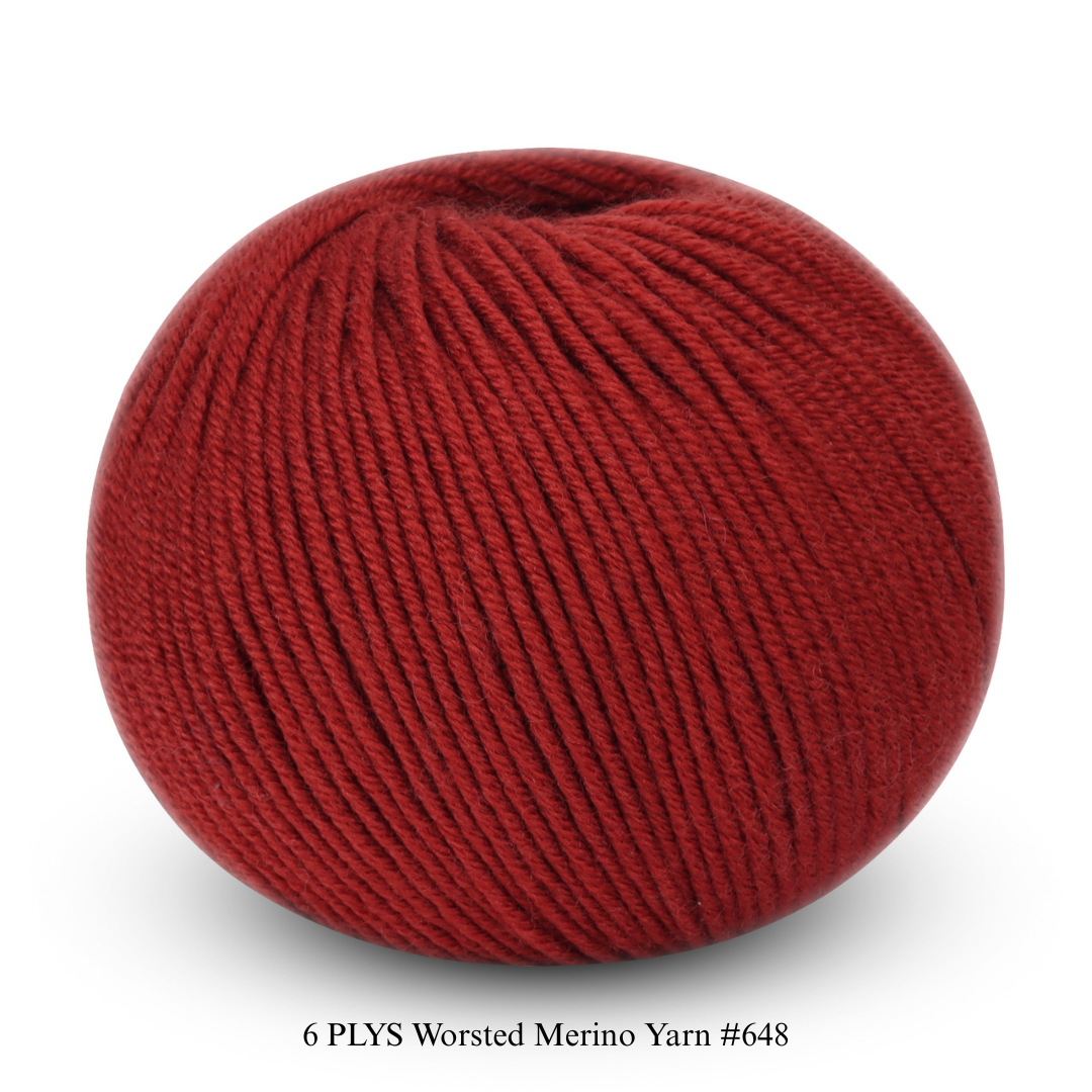 6 PLYS Worsted Merino Yarn