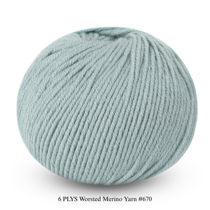6 PLYS Worsted Merino Yarn