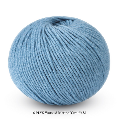 6 PLYS Worsted Merino Yarn