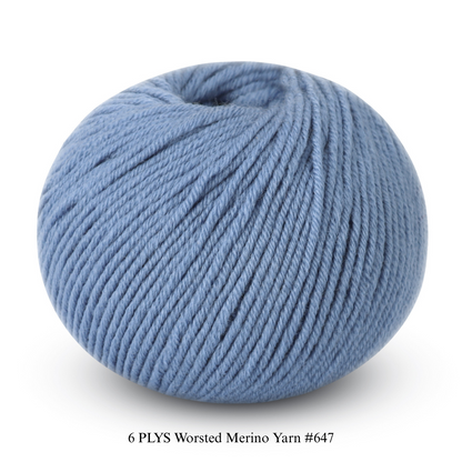 6 PLYS Worsted Merino Yarn
