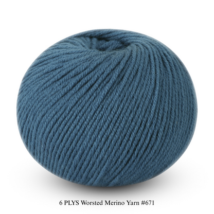 6 PLYS Worsted Merino Yarn