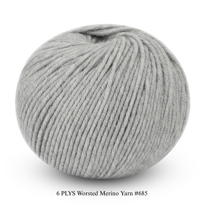 6 PLYS Worsted Merino Yarn
