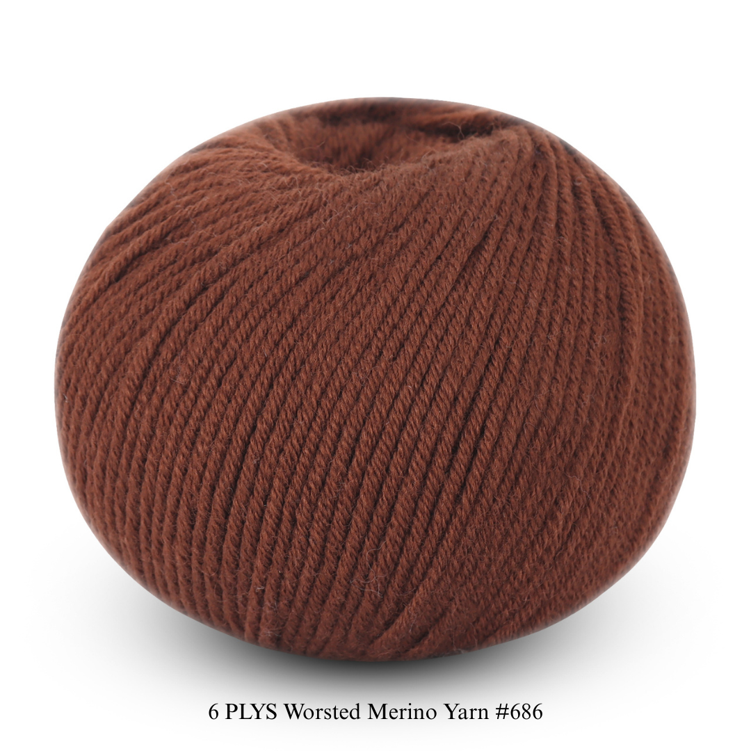 6 PLYS Worsted Merino Yarn