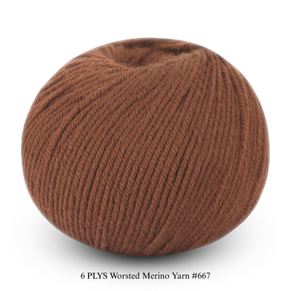 6 PLYS Worsted Merino Yarn
