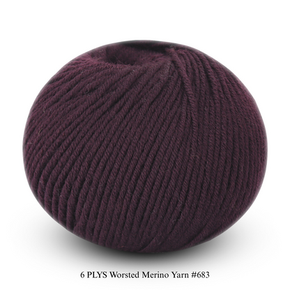 6 PLYS Worsted Merino Yarn