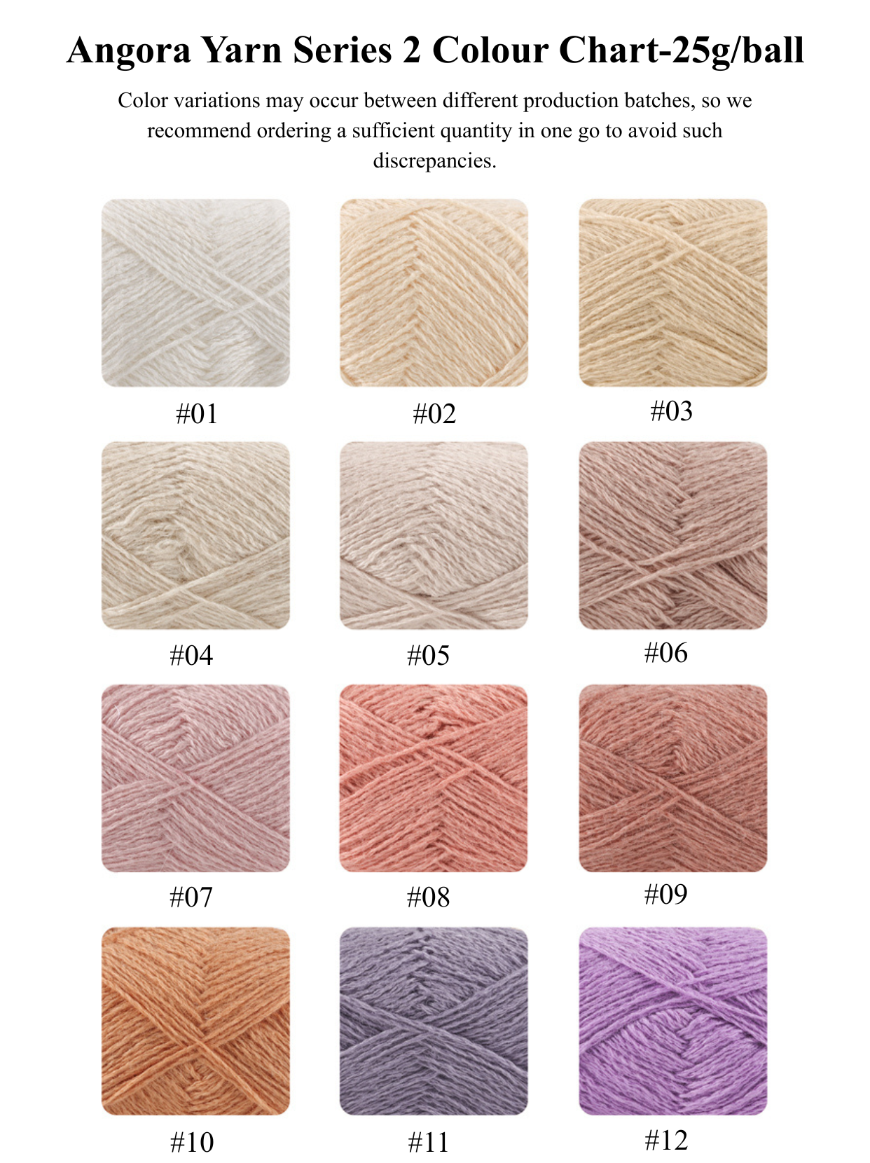 Color Card - Angora Yarn Series 2
