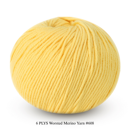 6 PLYS Worsted Merino Yarn