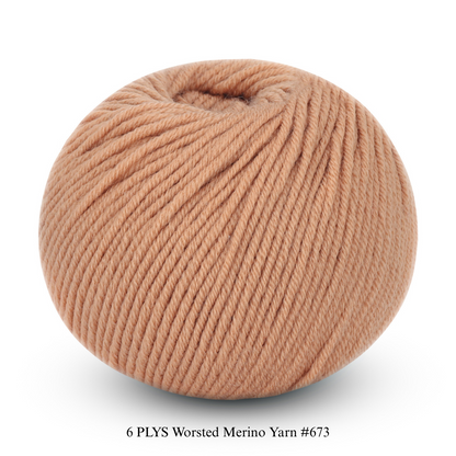 6 PLYS Worsted Merino Yarn