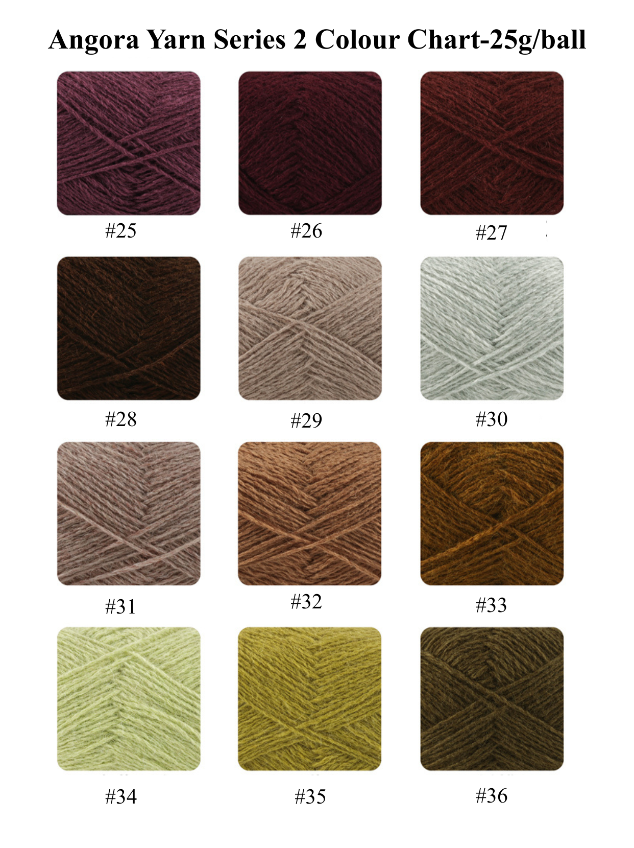 Color Card - Angora Yarn Series 2