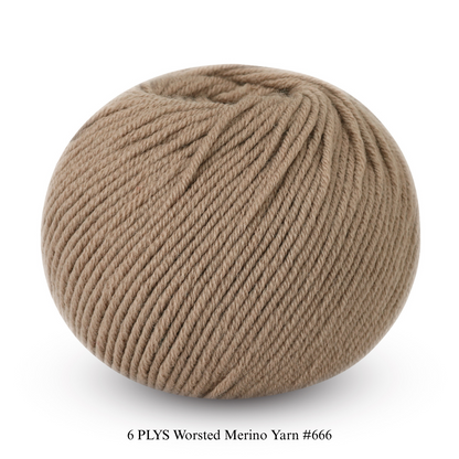 6 PLYS Worsted Merino Yarn